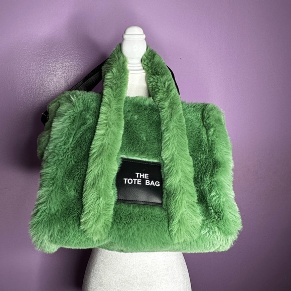 Tote Bags for Women, Fluffy Tote Bags Top-Handle Trendy Plush for Travel Work - Picture 6 of 7